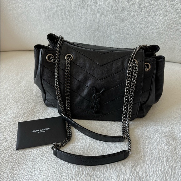 YSL Saint Laurent Nolita Black Grainskin Leather Handbag - Picture 9 of 16